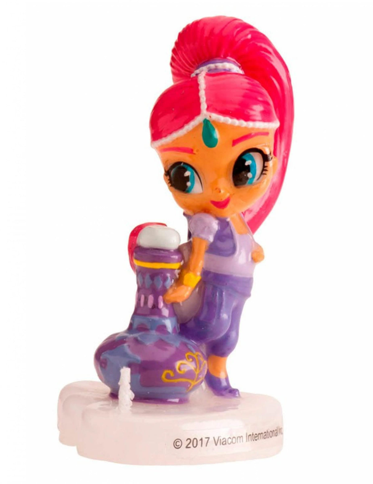 Vela de aniversário Shimmer para criança cor de rosa e violeta 3D
