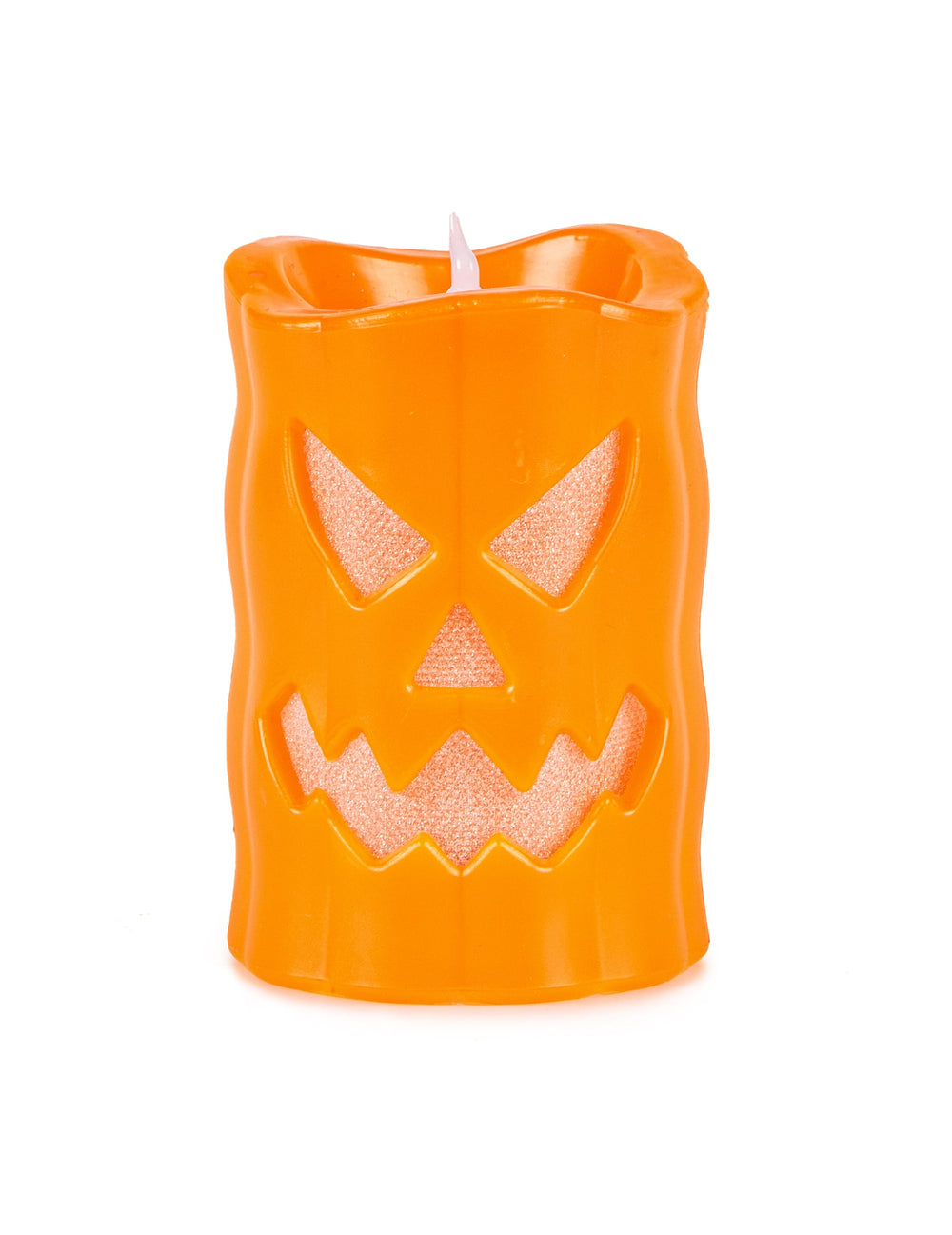 Bougie LED citrouille pour Halloween orange