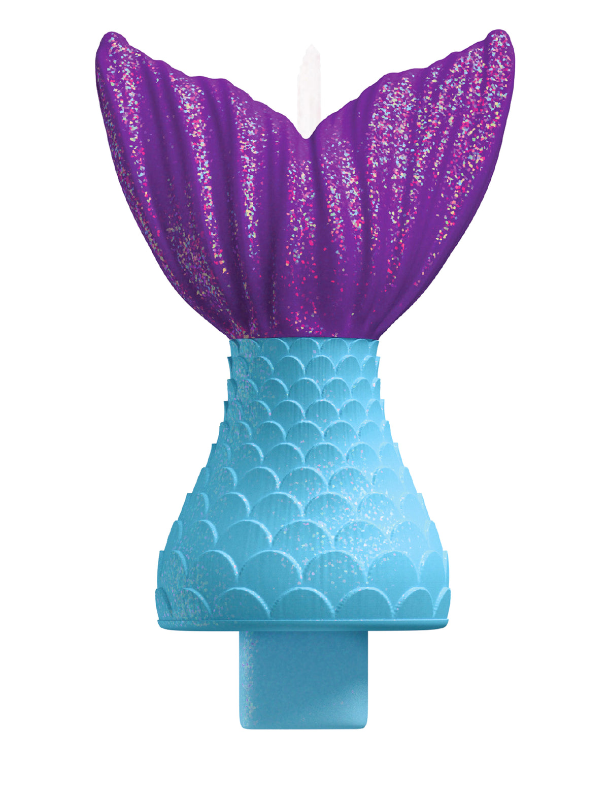 Bougie queue de sirène rêves de sirène violette et bleue à paillettes