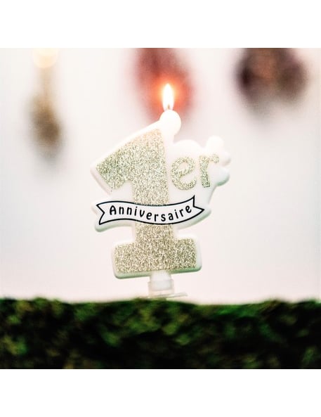 Mise en situation de la bougie 1er anniversaire pour enfant