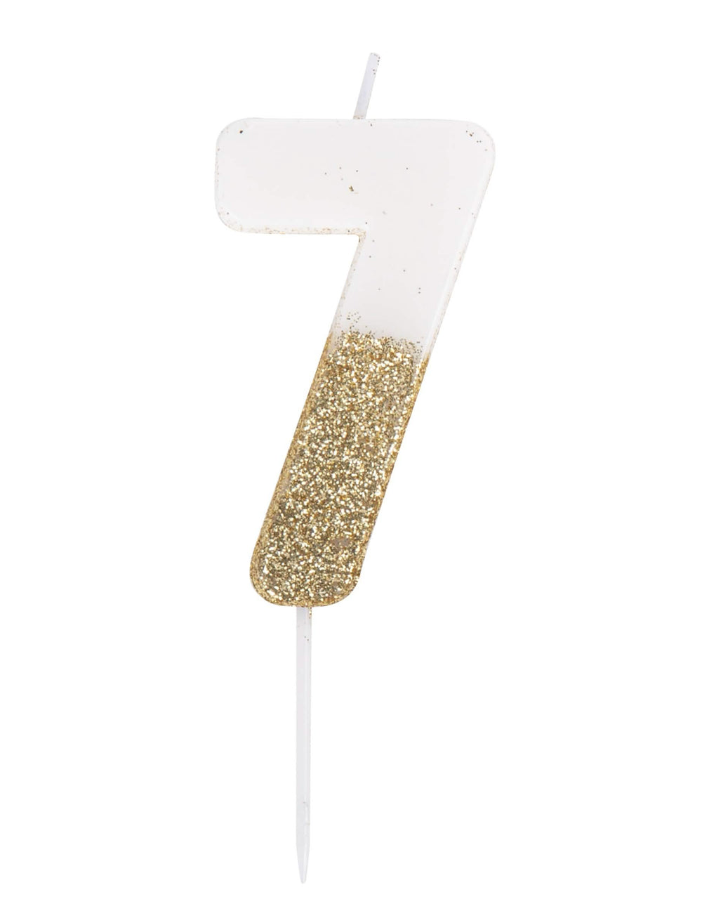 Detalhe do número 7 da vela em espeto número para aniversário