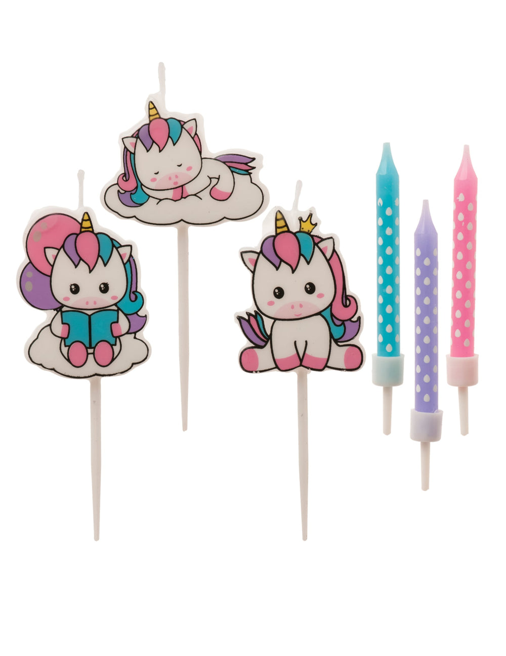 Détail des modèles et dimensions des bougies d'anniversaire licorne
