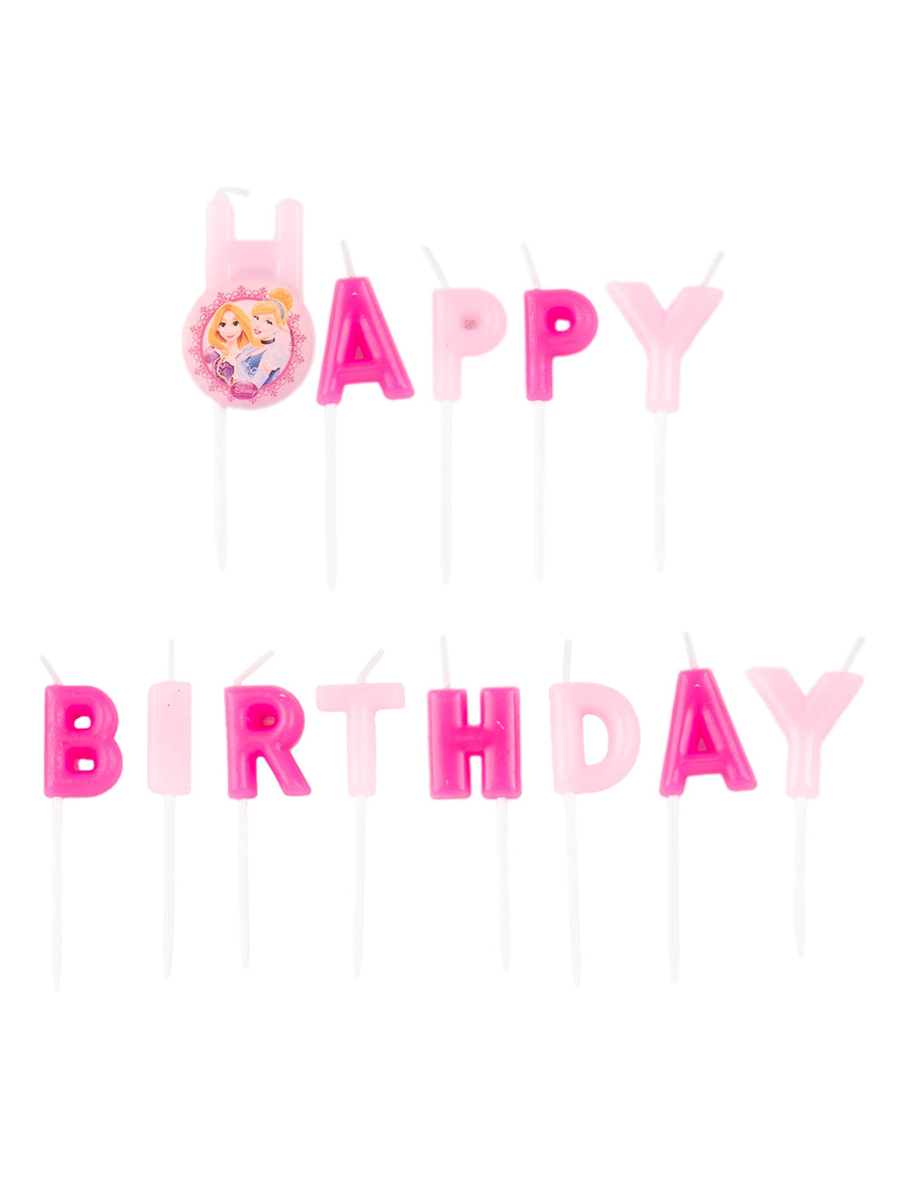Bougies Happy Birthday Disney Princesses pour enfant rose