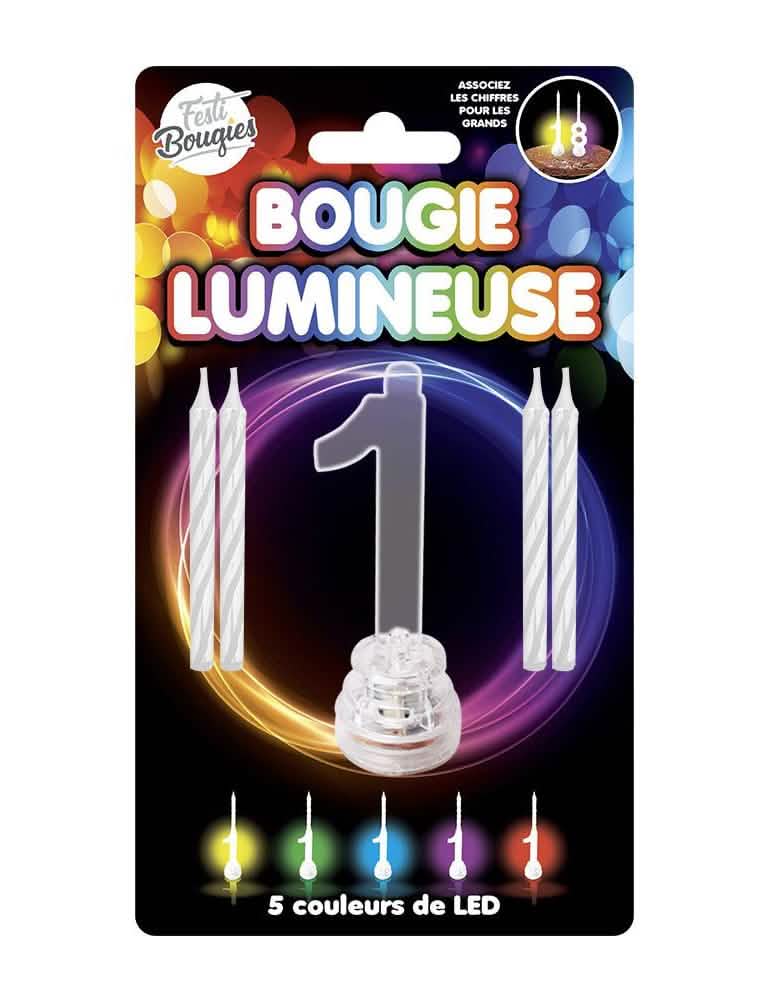 Vela luminosa LED número 1 para aniversário multicores