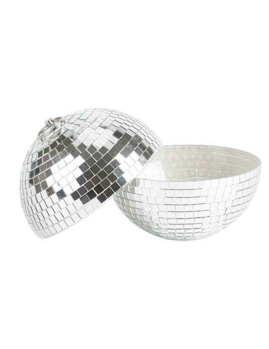 Bola de espelhos para pendurar, vidro espelhado prata 16cm, decoração disco