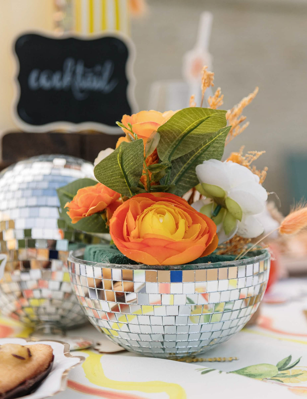 Bola de espelhos para pendurar, vidro espelhado prata 16cm, decoração disco