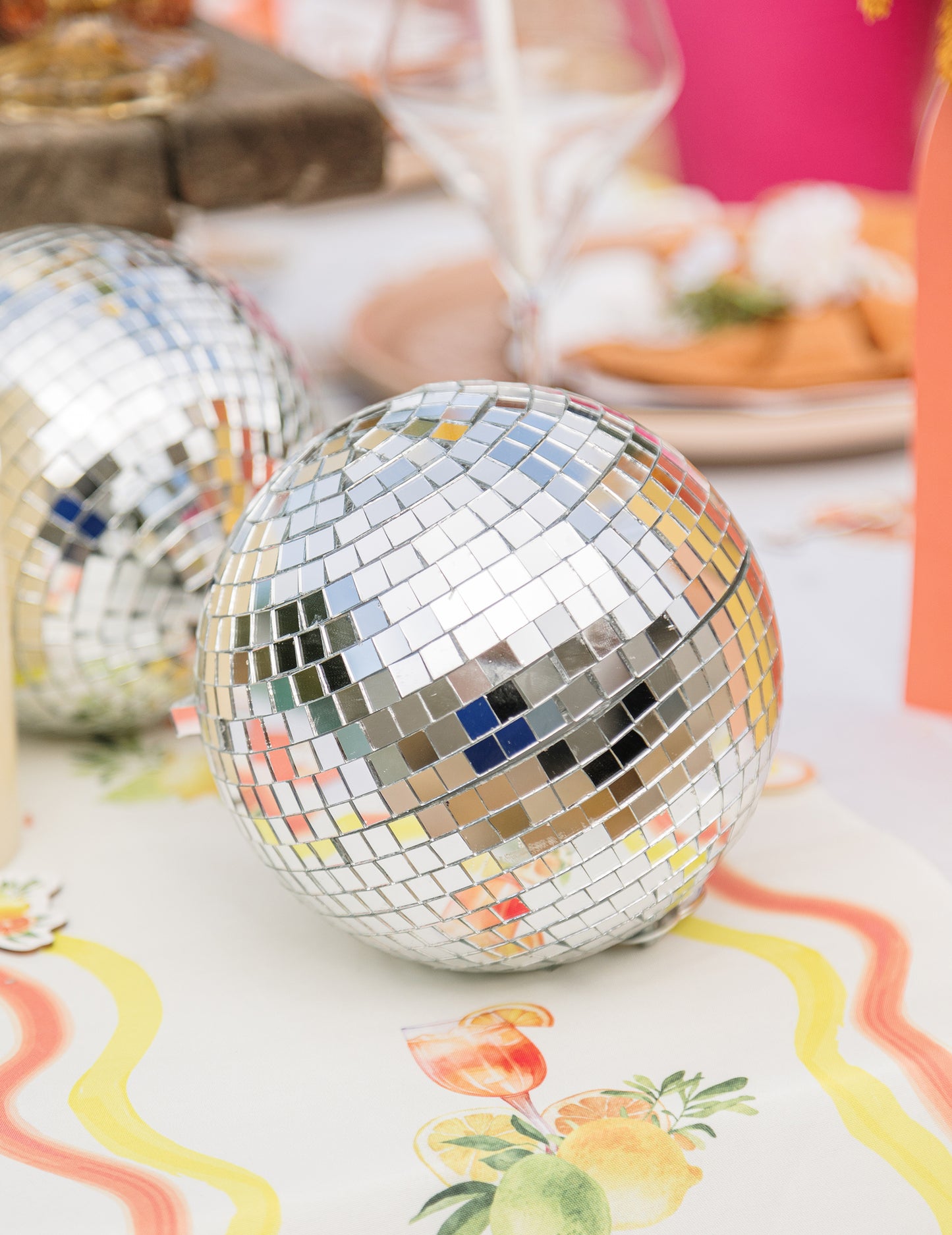 Bola de espelhos para pendurar, vidro espelhado prata 16cm, decoração disco
