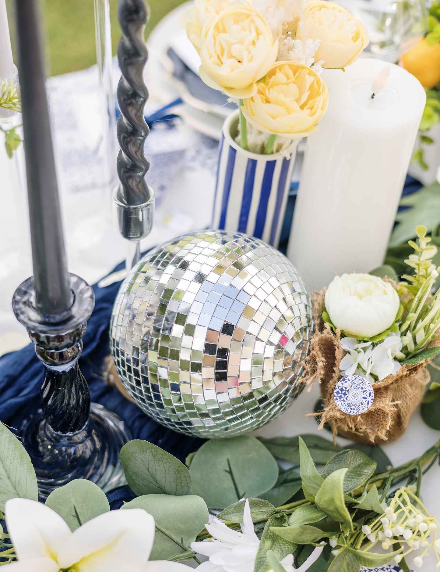 Bola de espelhos para pendurar, vidro espelhado prata 16cm, decoração disco