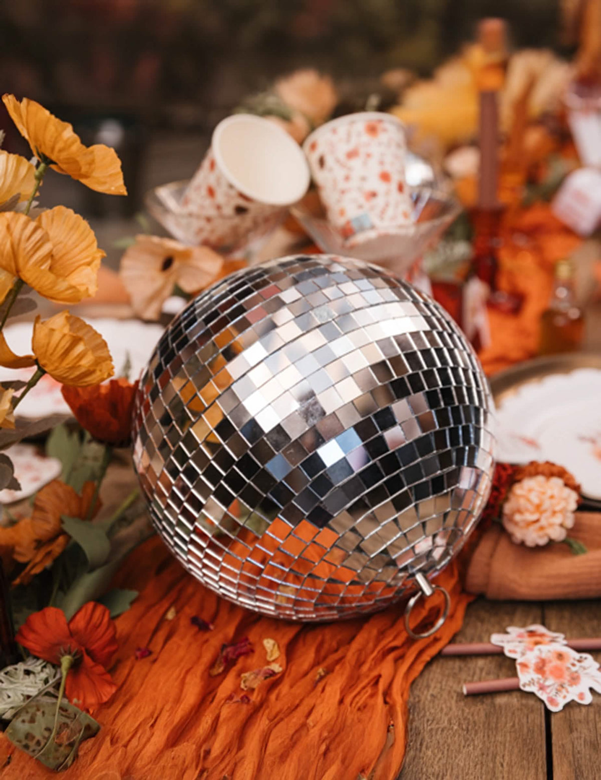 Bola de espelhos para pendurar, vidro espelhado prata 16cm, decoração disco