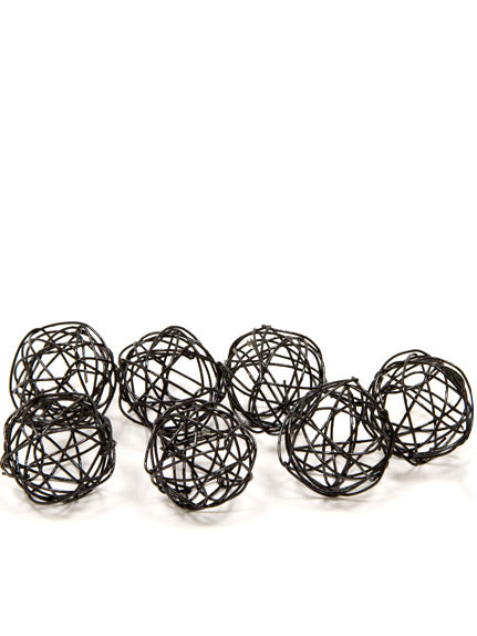 Boules de décoration en métal pour décoration de table noires