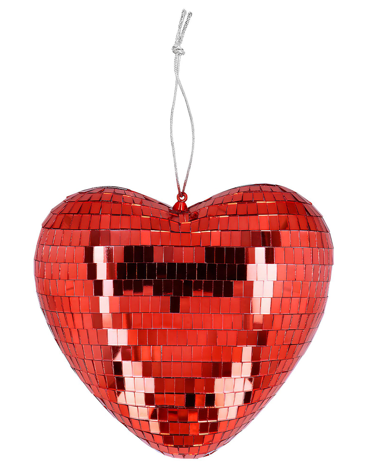 Boule disco coeur pour décoration rouge à facettes