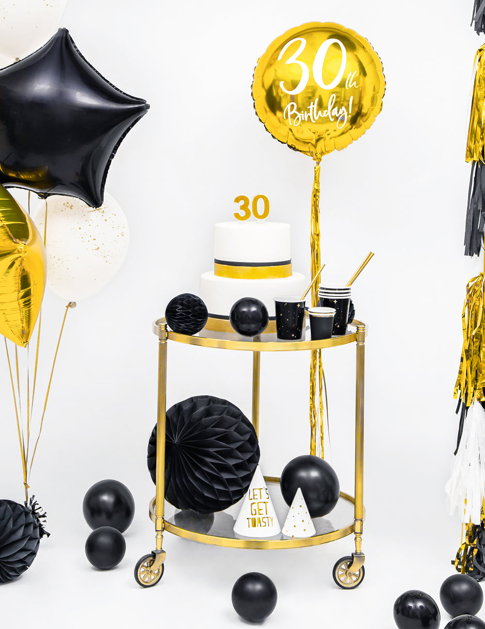 Mise en situation de la boule en papier alvéolé noir