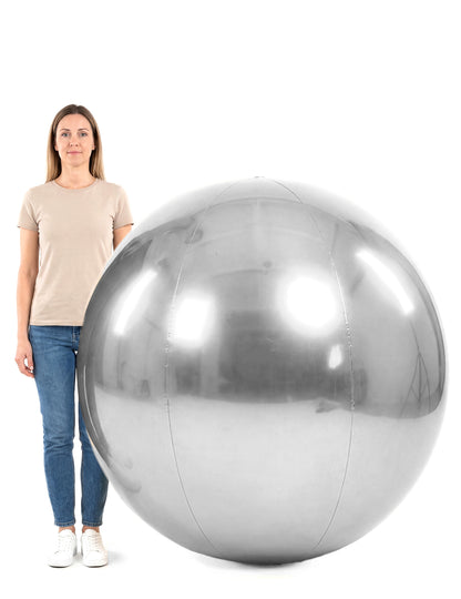 Bola de espelhos insuflável prateada 120 cm