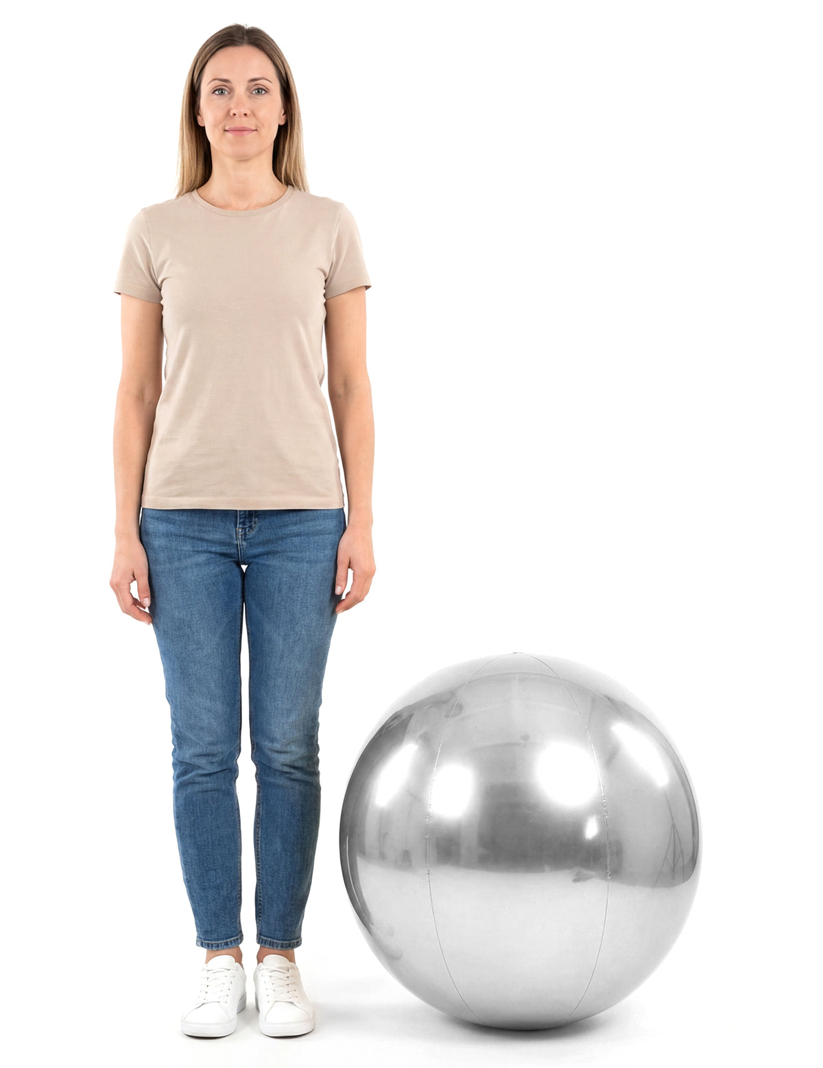 Bola de espelhos insuflável prateada 60 cm
