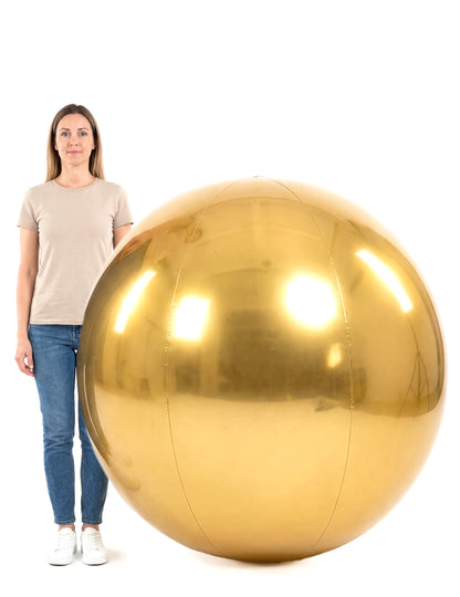 Bola de espelhos insuflável dourada 120 cm