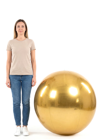 Bola de espelhos insuflável dourada 90 cm