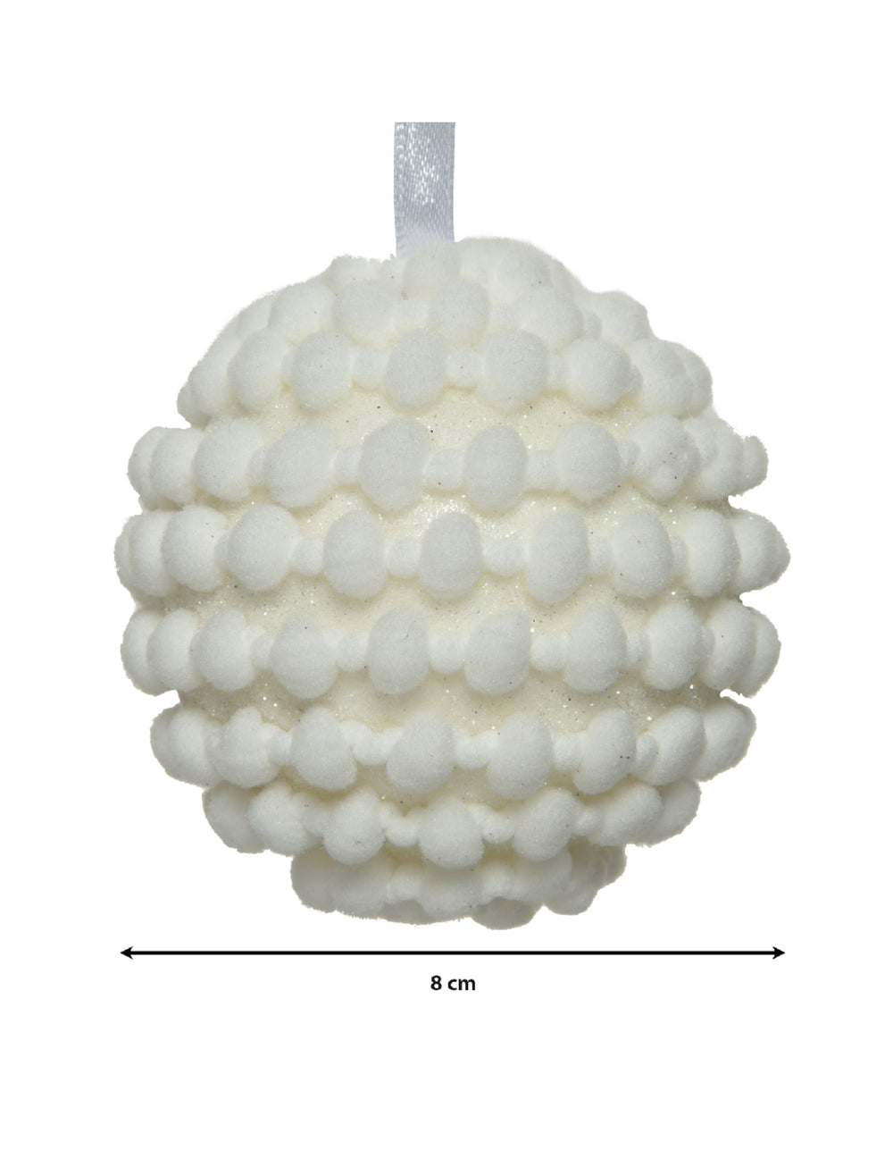 Détail des dimensions de la boule de noël ambiance polaire