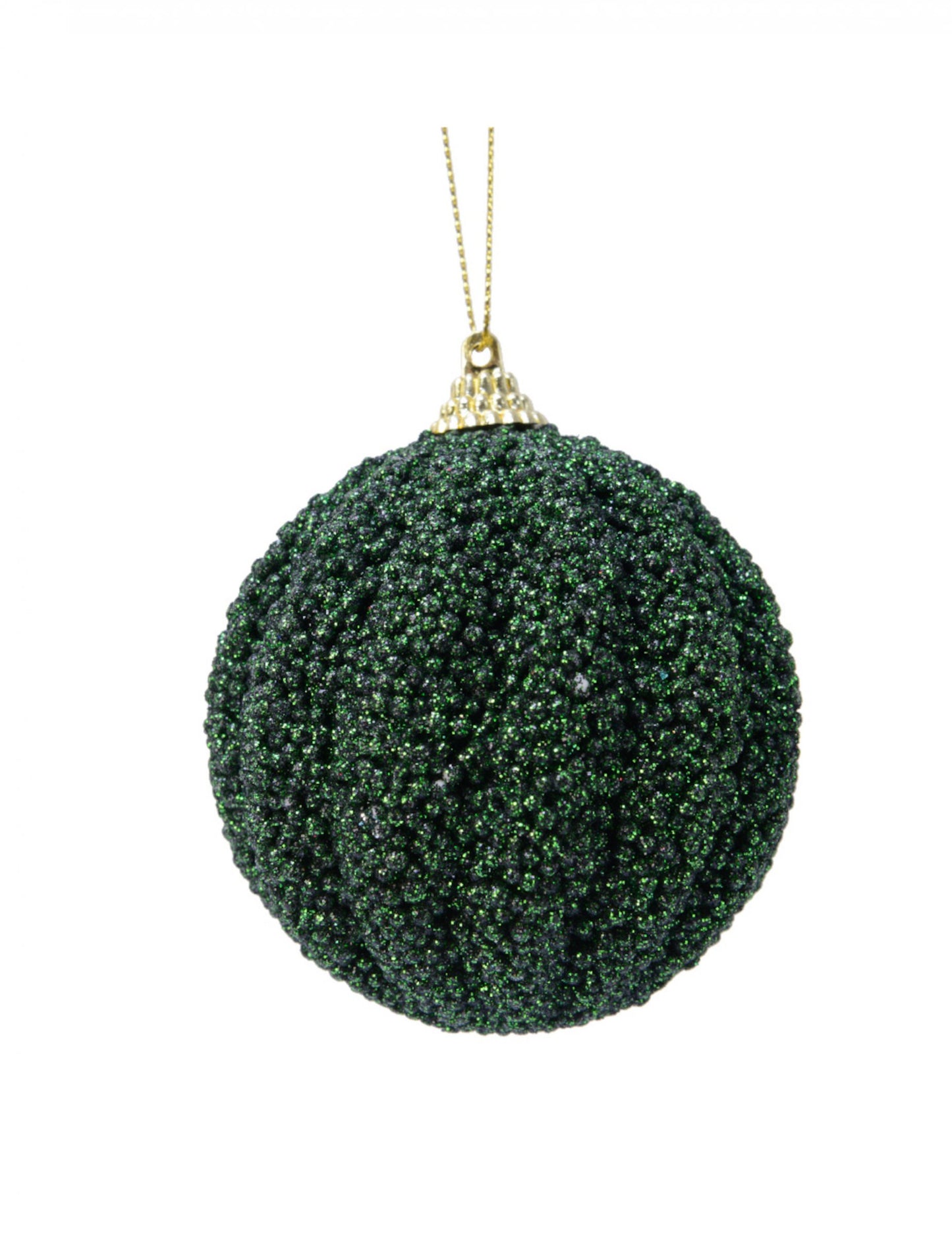 Boule pour sapin verte avec paillettes