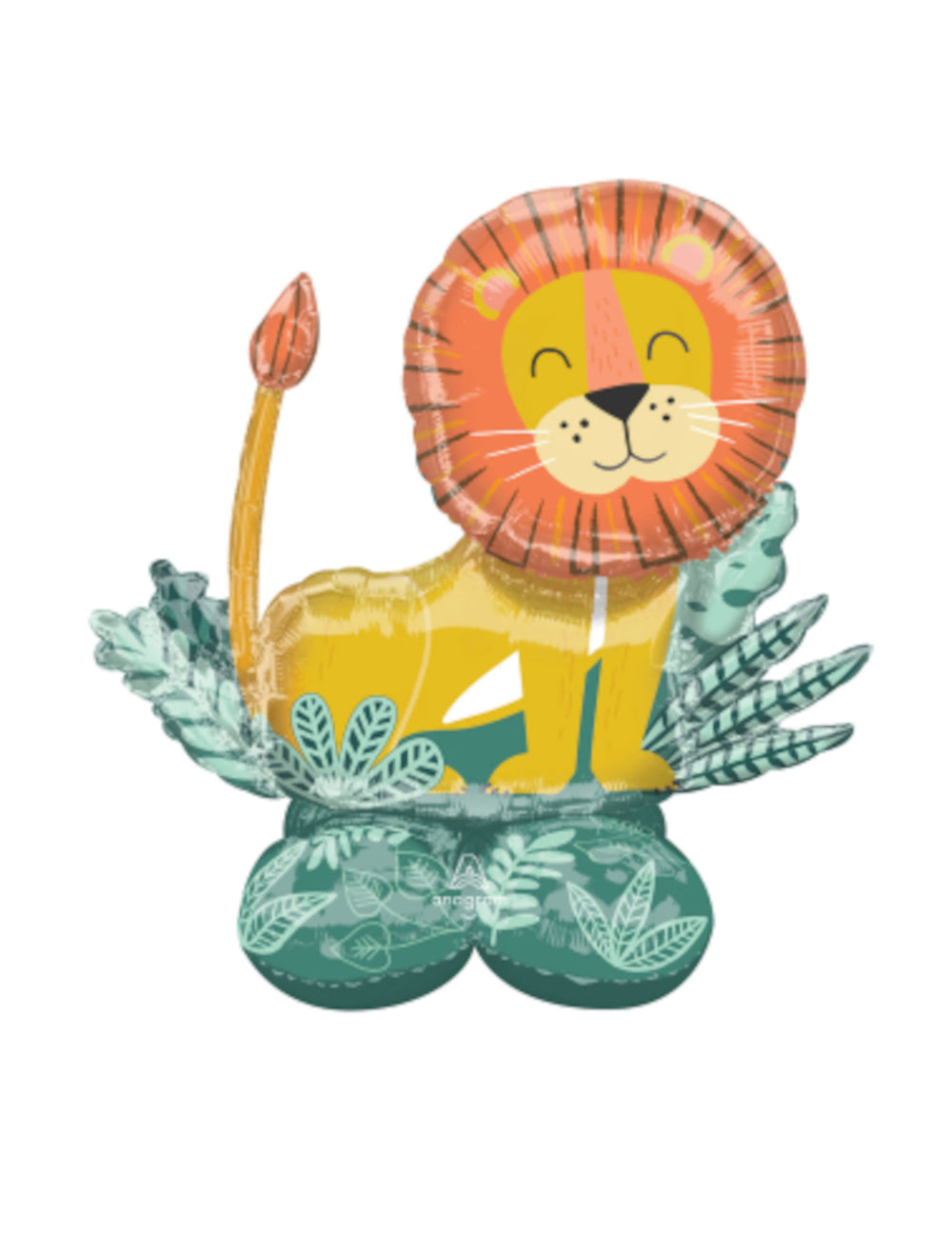 Ballon aluminium géant Airloonz Lion Get Wild pour décoration jungle jaune et orange
