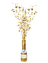 Canon à confettis bouteille pour fête doré avec confettis papier or