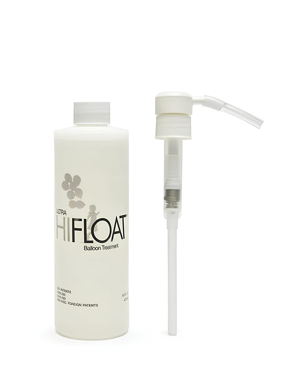 Bouteille HI-FLOAT avec pompe pour ballons hélium 473ml blanc
