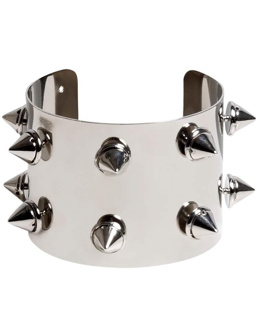 Pulseira de metal punk adulto prateado com pontas