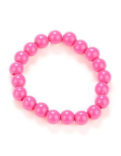 Bracelet perles pour adulte rose