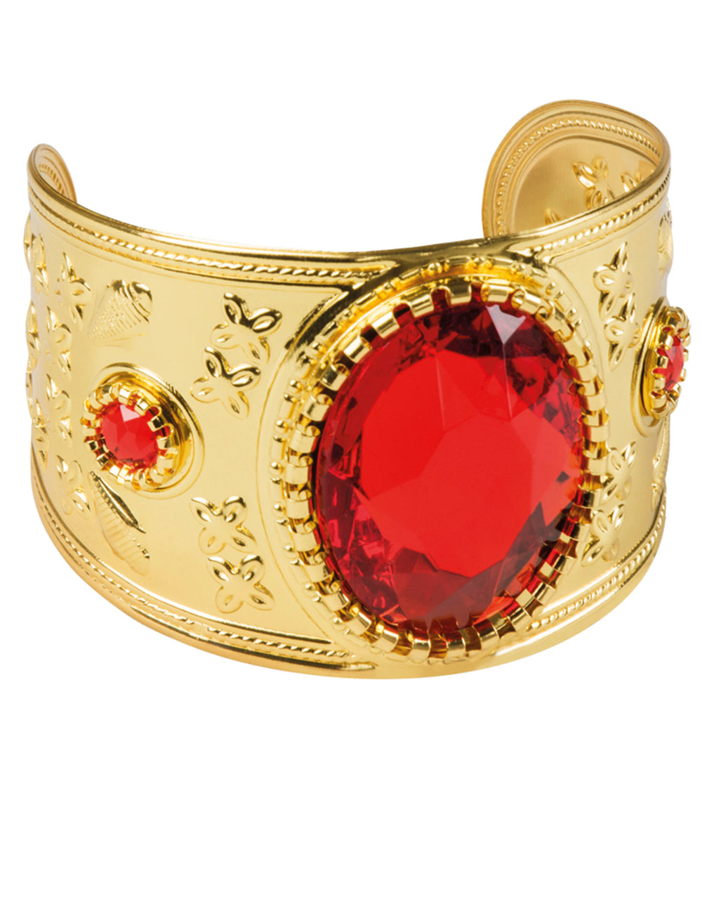 Bracelet princesse orientale pour adulte doré avec pierres rouges