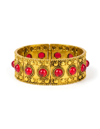 Pulseira rainha medieval vermelho adulto