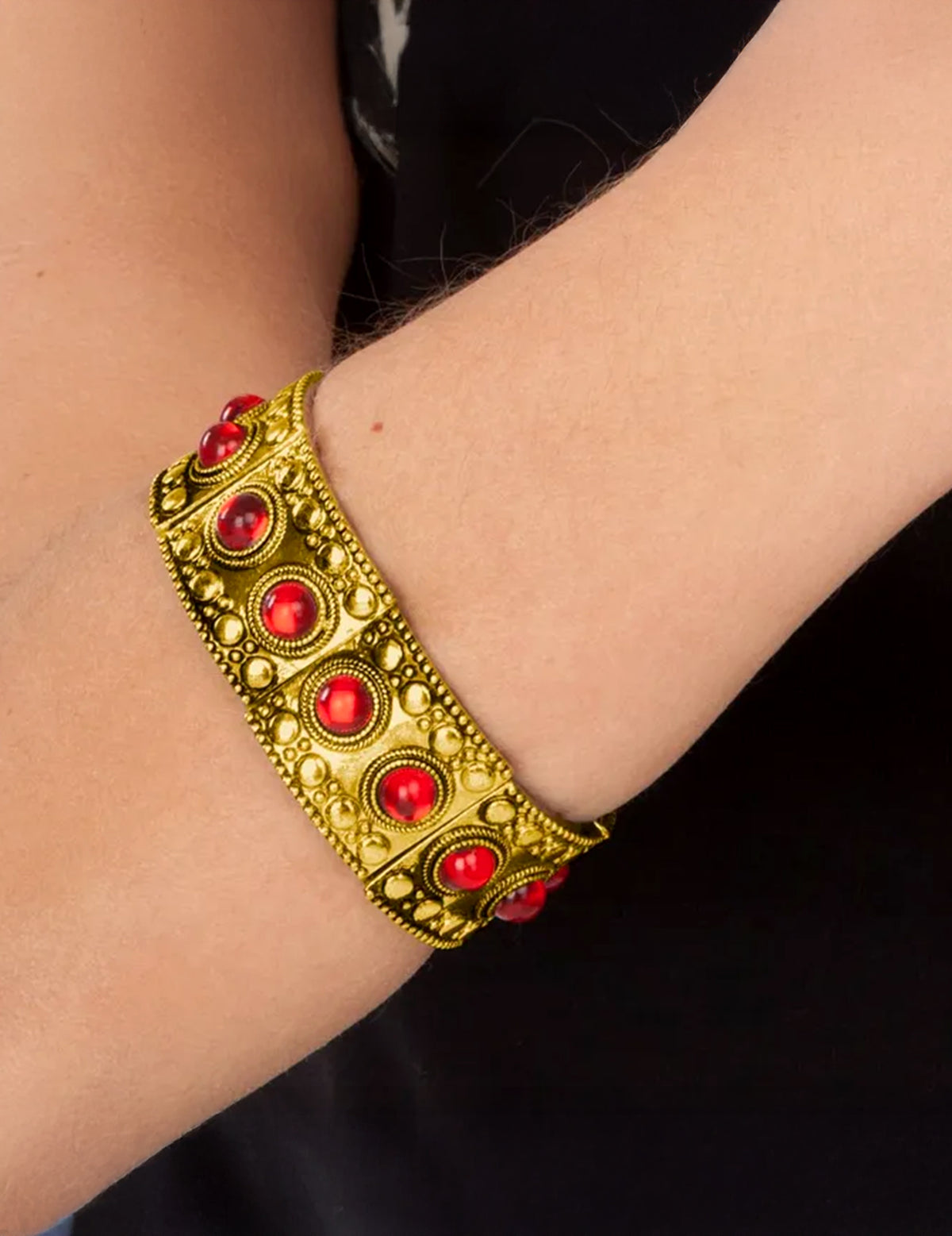 Pulseira rainha medieval vermelho adulto