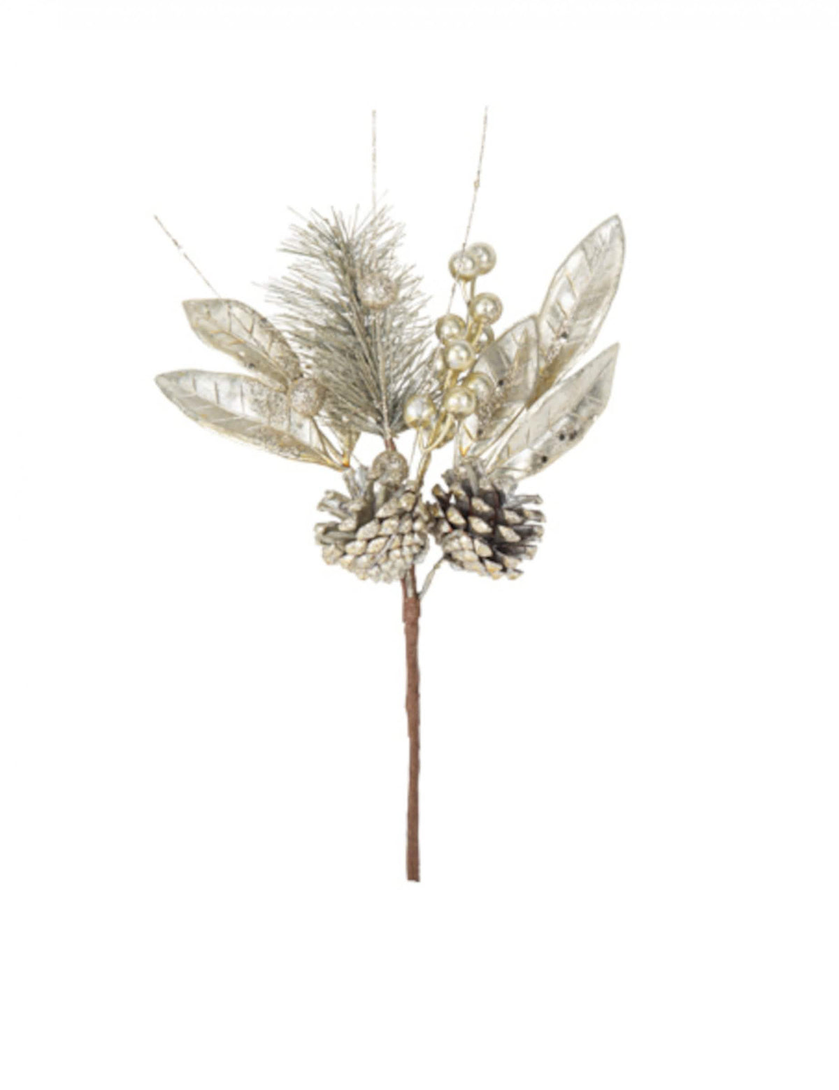 Ramificação deslumbrante para decoração de festa dourado com lantejoulas e bagas