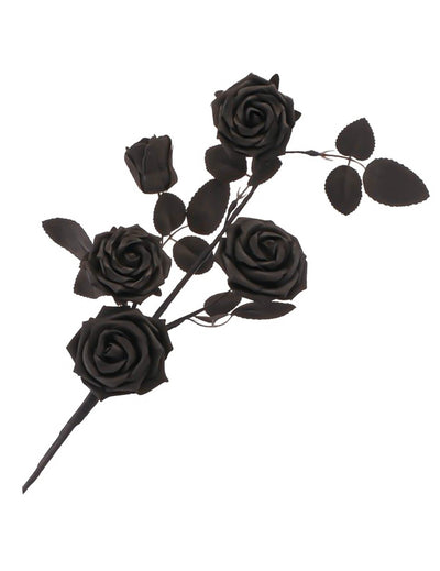 Haste de 5 rosas pretas 71 cm