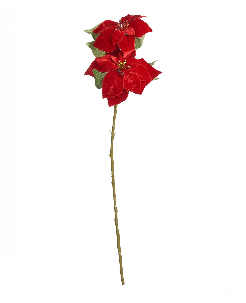 Branche de poinsettia étoile de Noël pour décoration rouge