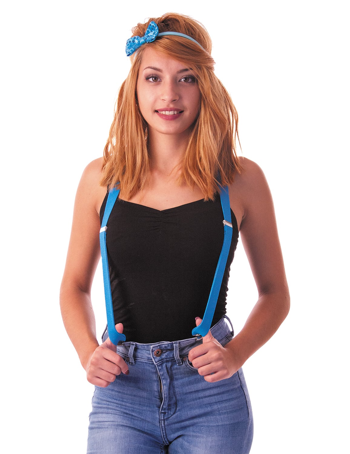 Bretelles pour adulte bleu fluo