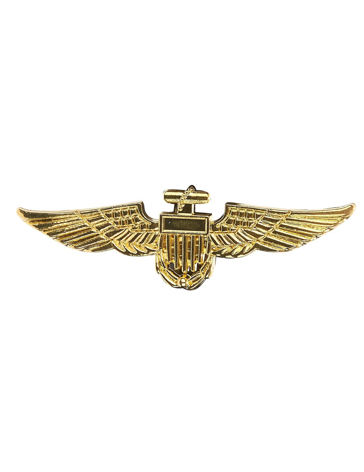 Broche piloto aviador para adulto dourada