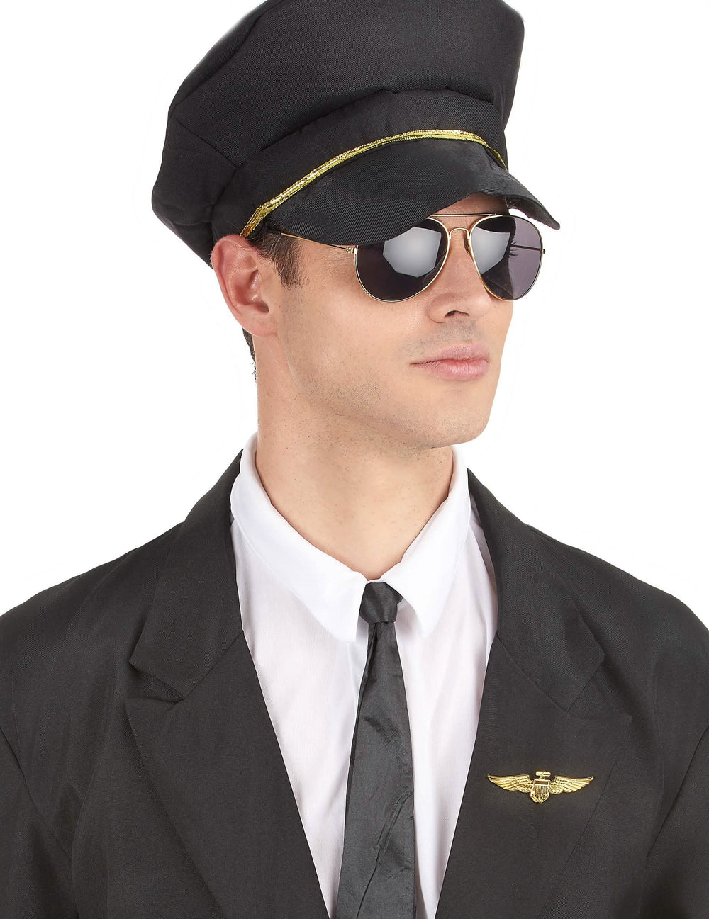 Vista de perfil do alfinete de piloto aviador