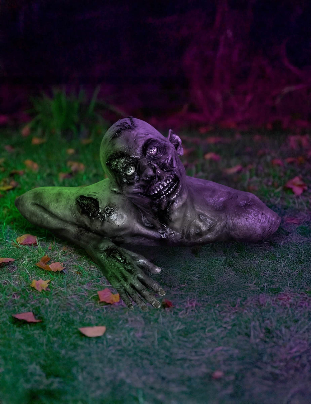 Busto zombie decorativo para halloween cinzento realista