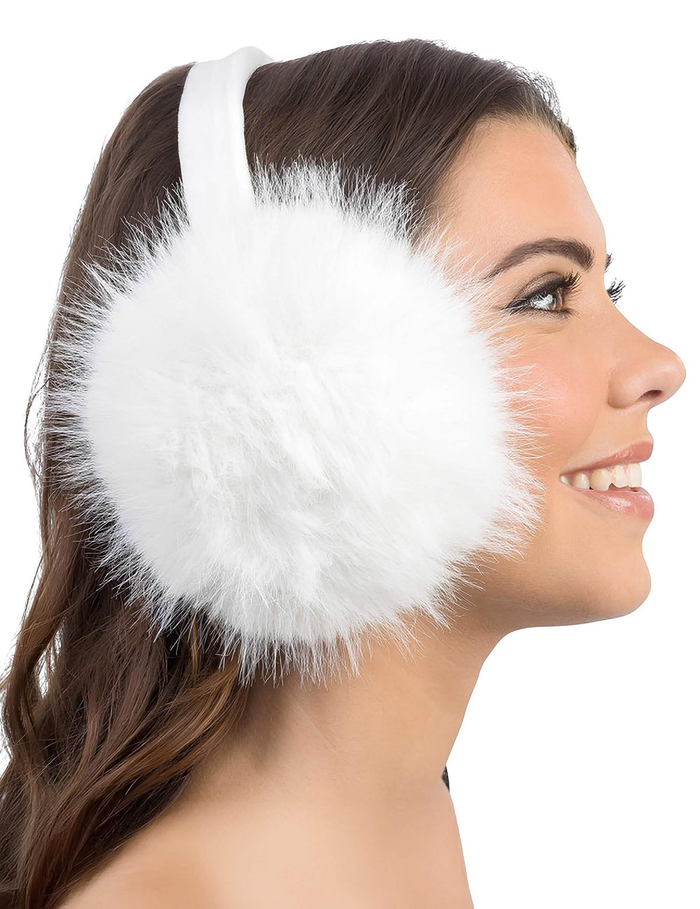 Cache-oreille de pele falsa para mulher branco