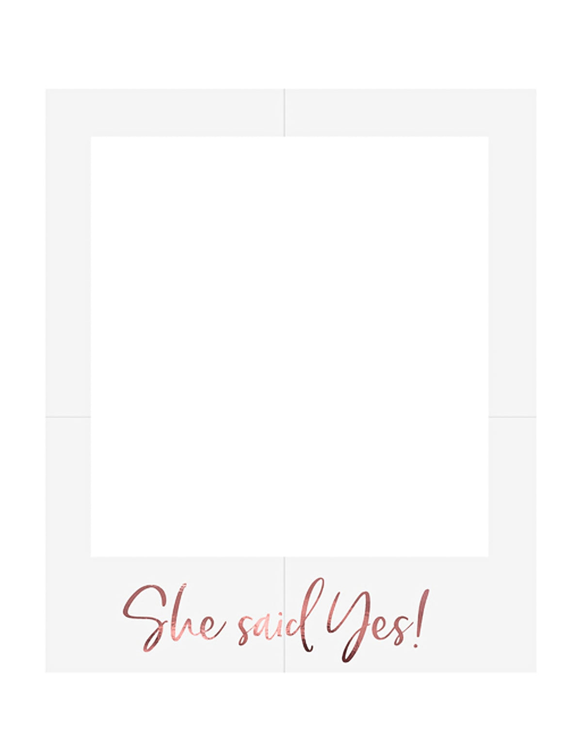 Cadre photo en carton she said yes blanc et rose gold