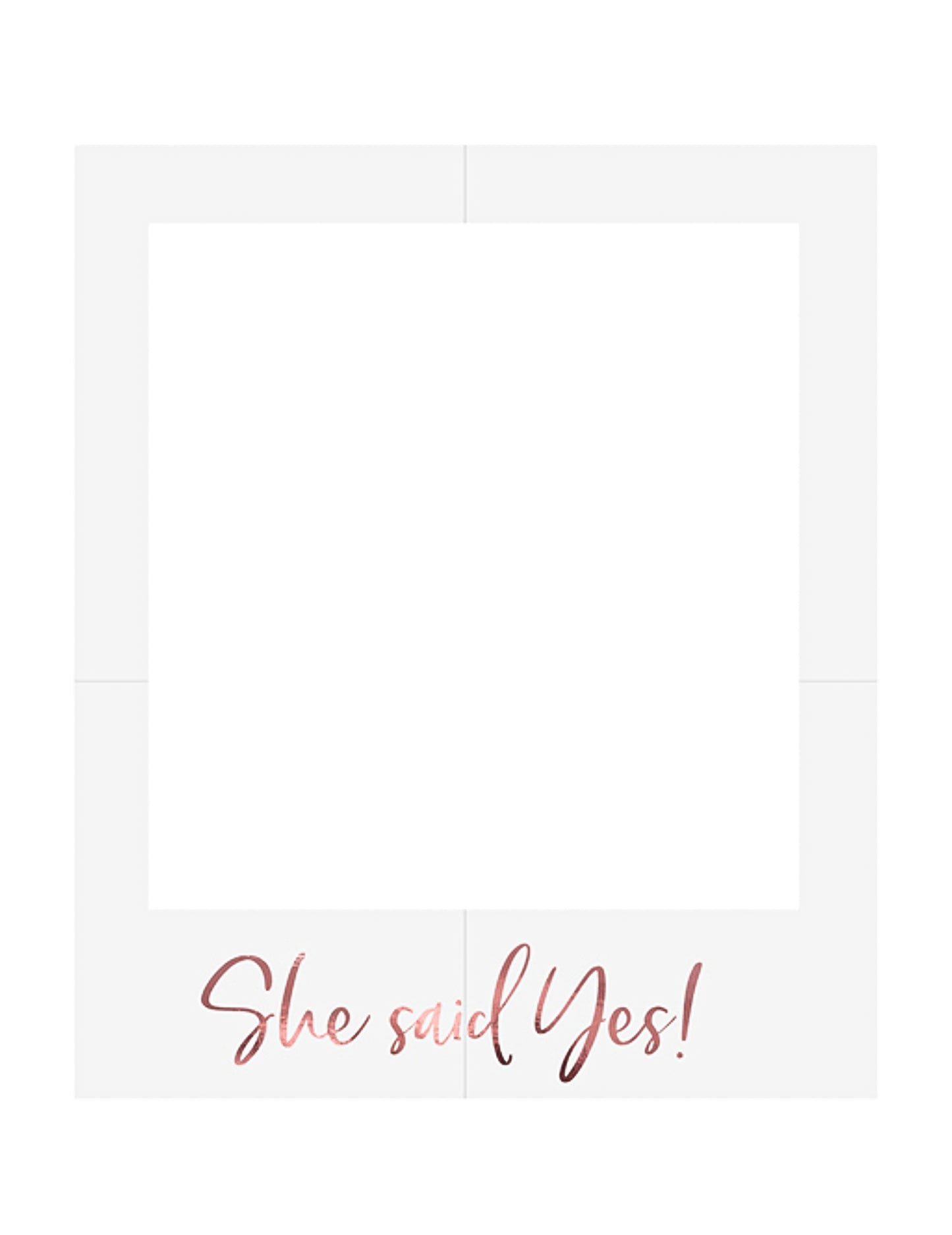 Cadre photo en carton she said yes blanc et rose gold
