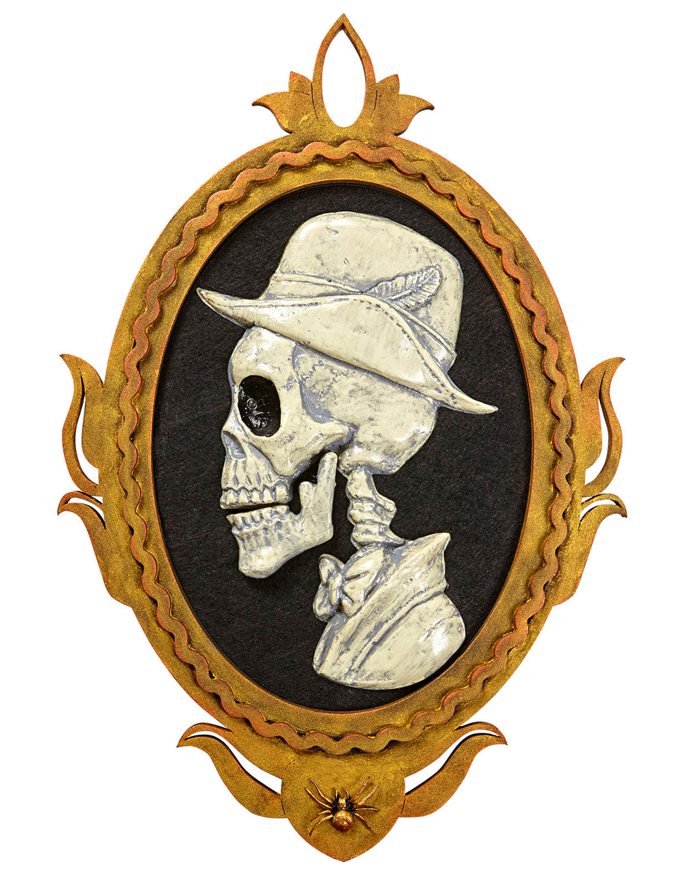 Vue de face du cadre portrait gentilhomme squelette