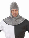 Cagoule médiévale effet cotte de maille pour adulte argentée