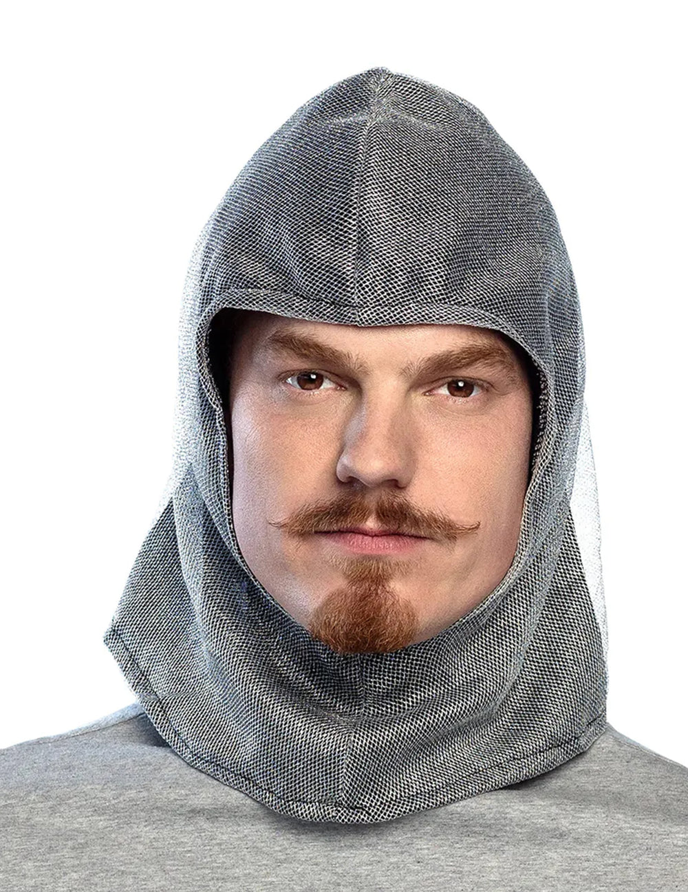 Cagoule médiévale pour adulte grise effet cotte de mailles