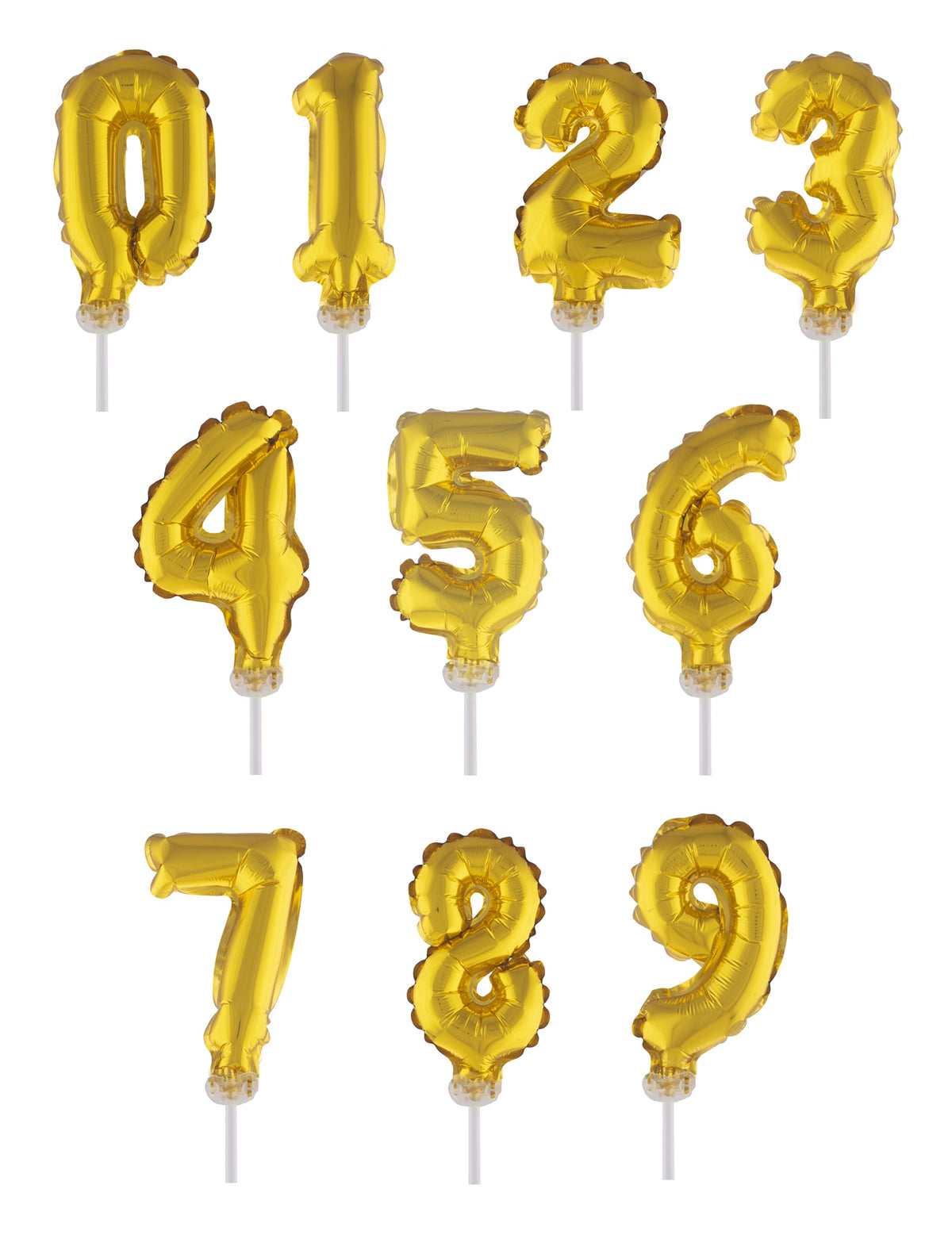 Cake topper ballon chiffre pour fête doré