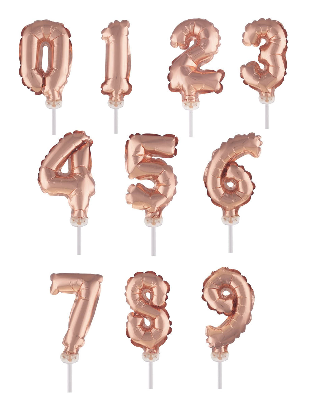 Cake topper ballon chiffre para aniversário ouro rosa