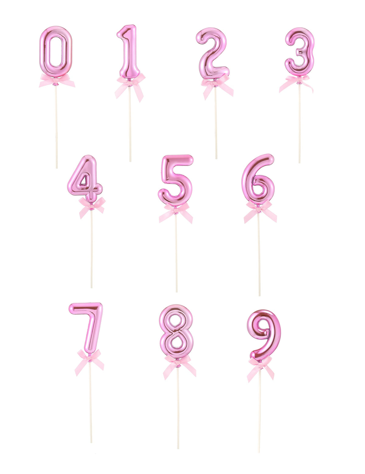 Cake topper chiffre pour gâteau d'anniversaire rose avec nœud
