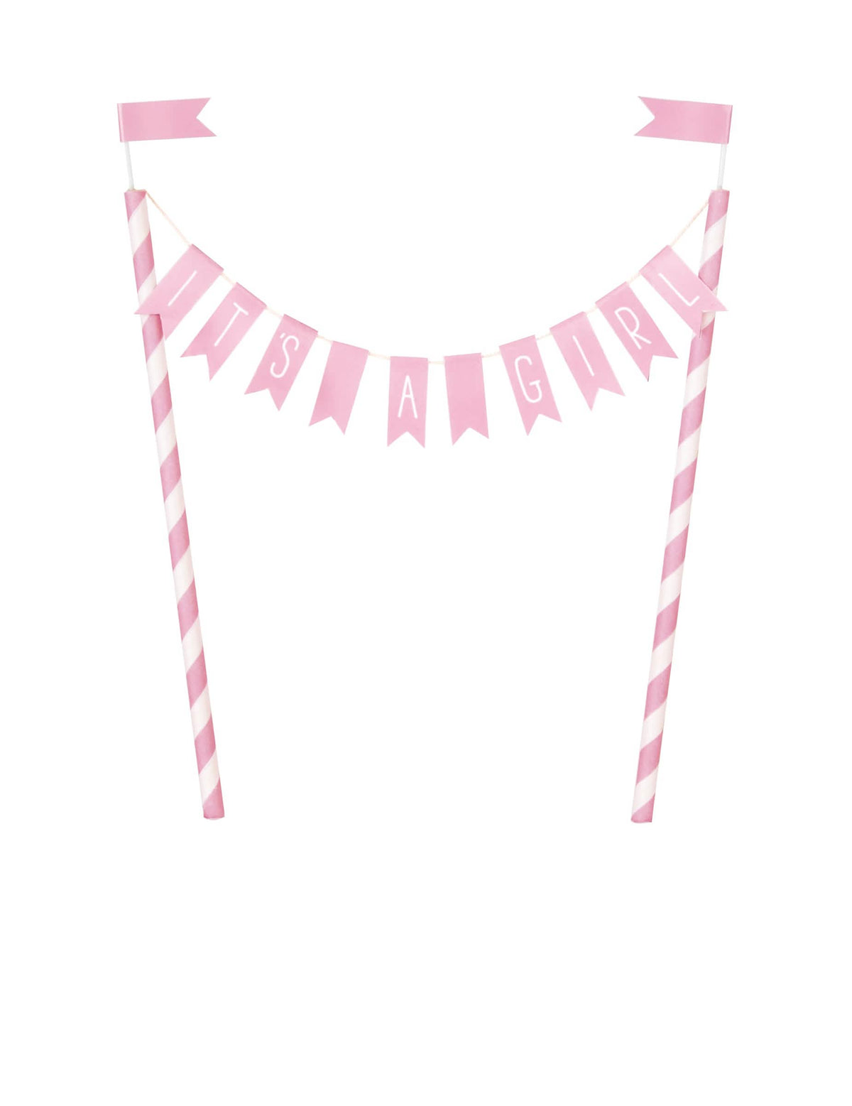 Cake topper c'est une fille pour baby shower cor de rosa