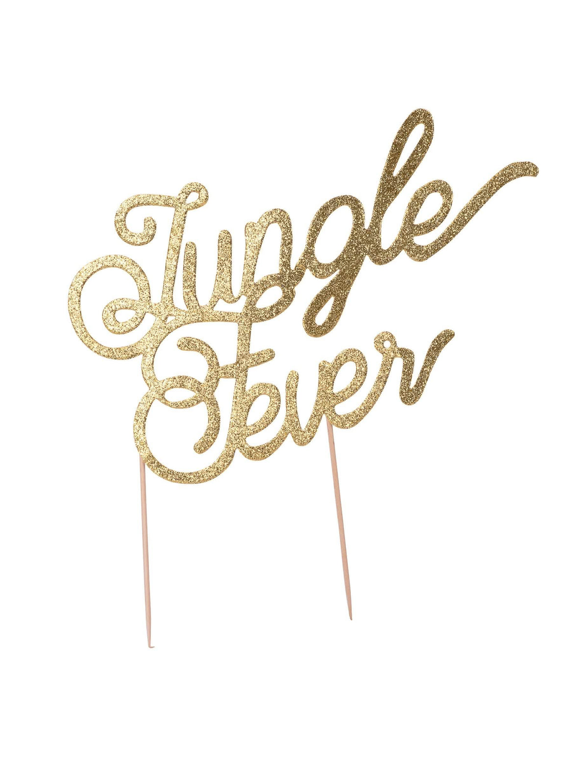 Topper de bolo Jungle Fever dourado com purpurina em madeira