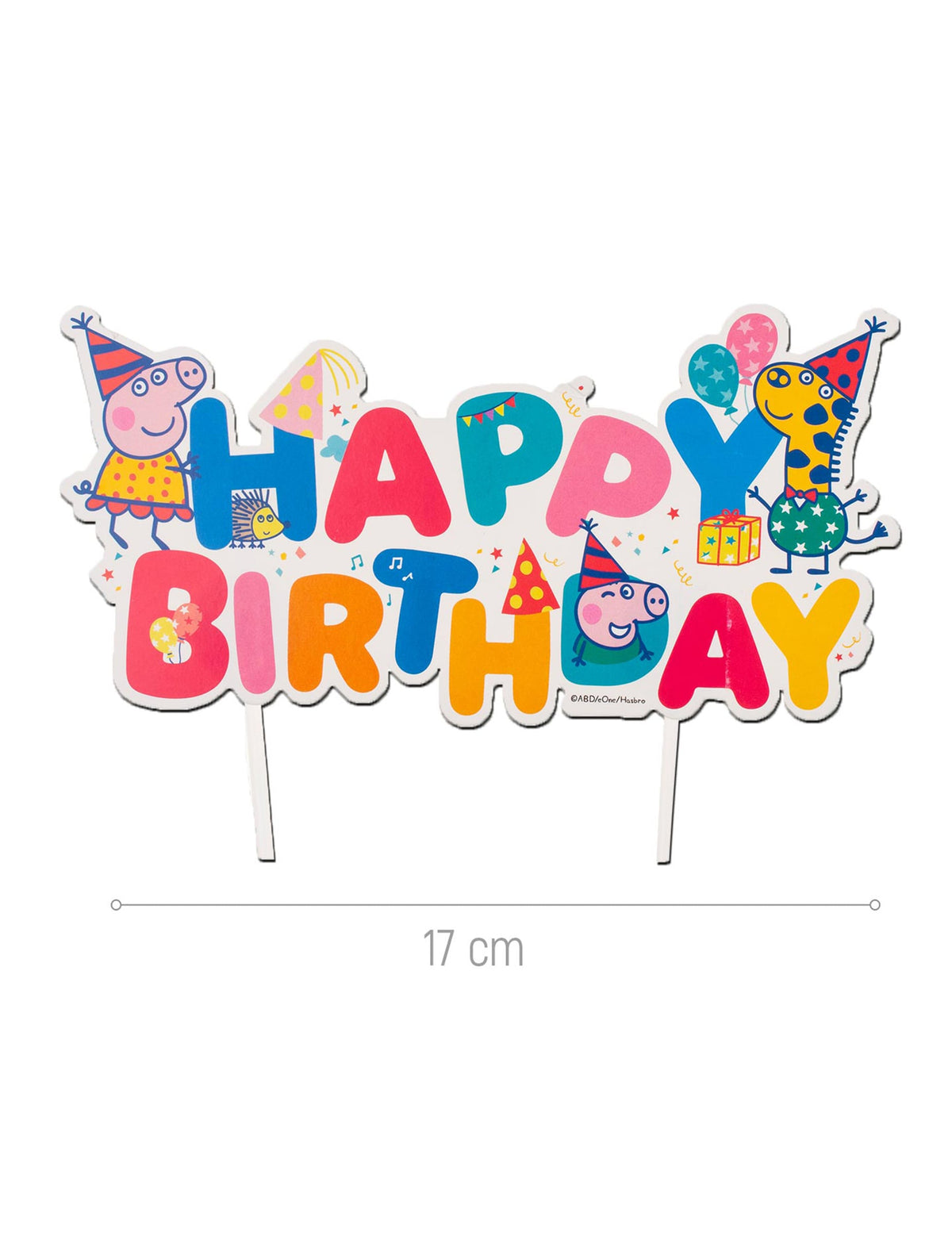 Dimensions du Cake topper Happy Birthday Peppa Pig