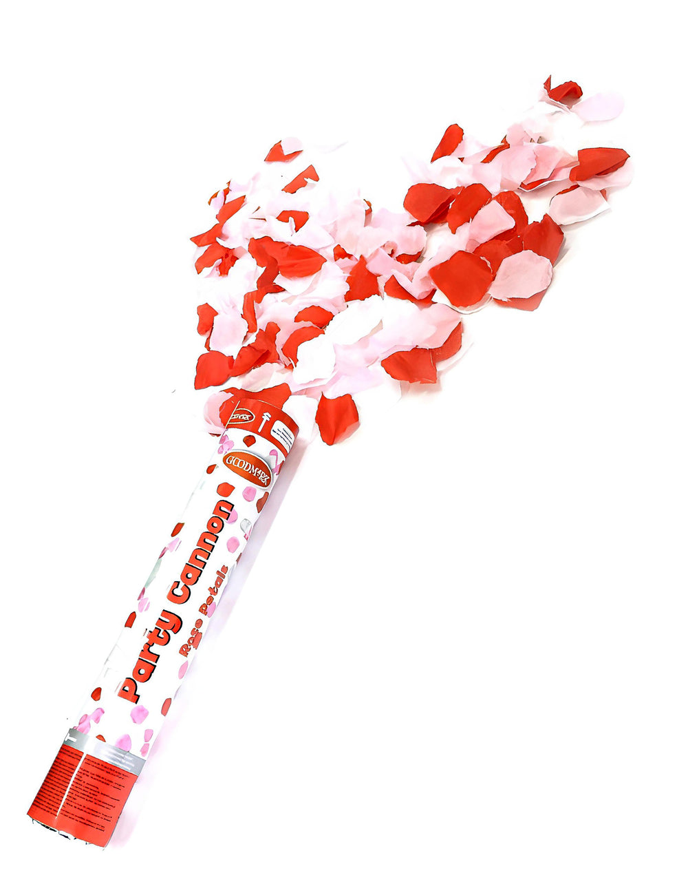 Canon à confettis coeurs rouges pour fête pétales rouges et roses